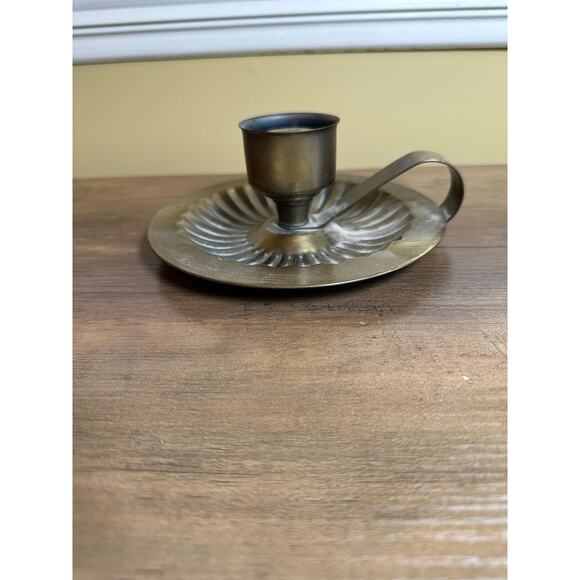 Homco Vintage Brass Finger Candlestick Holder with Handle Home Decor - Picture 1 of 5